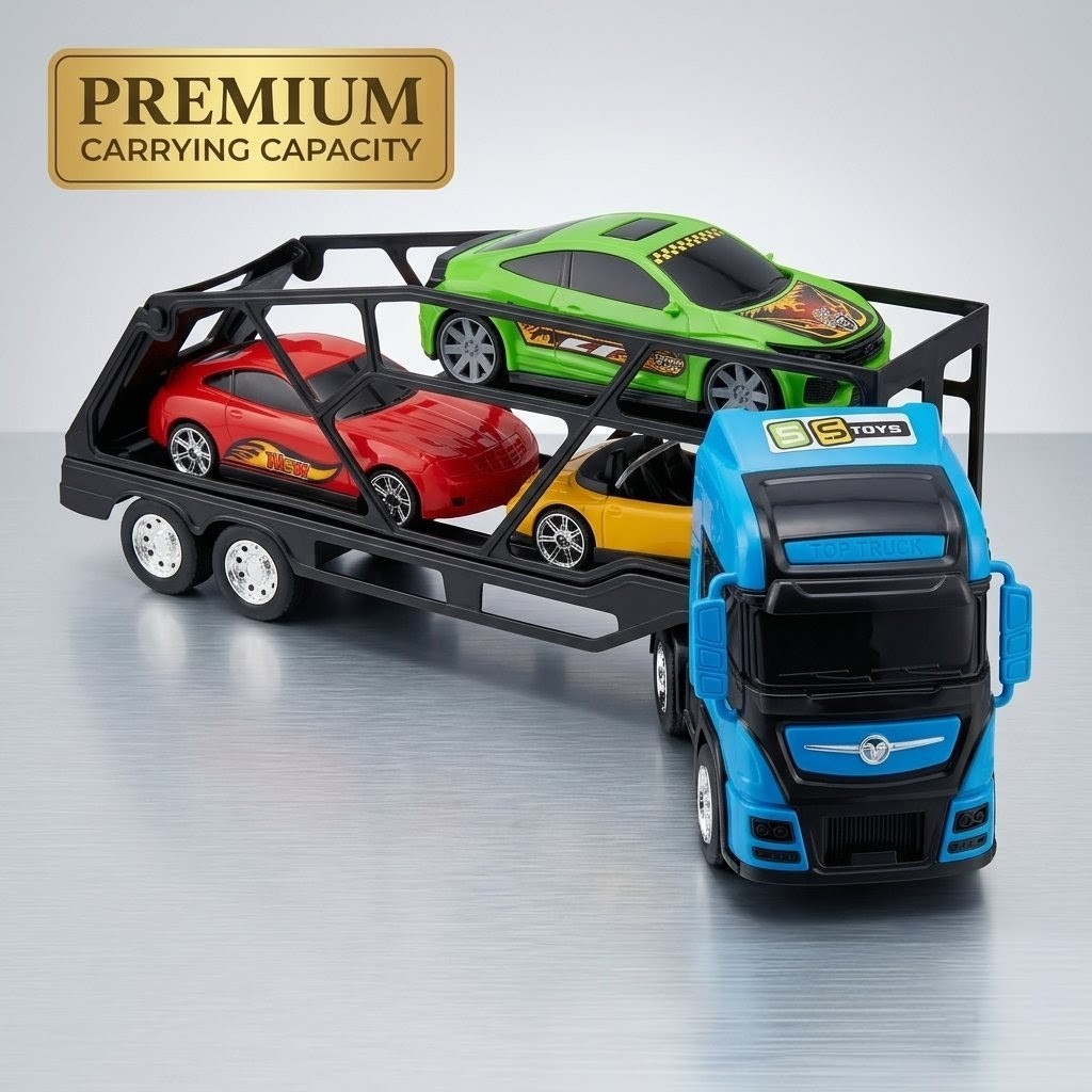 Caminhão Cegonheiro Gigante Brinquedo com 3 Carrinhos Super Resistente  Caminhão de brinquedo