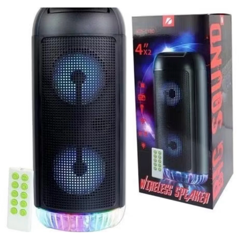 Caixa de Som Grande kts 1180 BLUETOOTH COM RÁDIO FM USB TF AUX / BT MINI MP3 CLEAR SOUND SUPER BASS