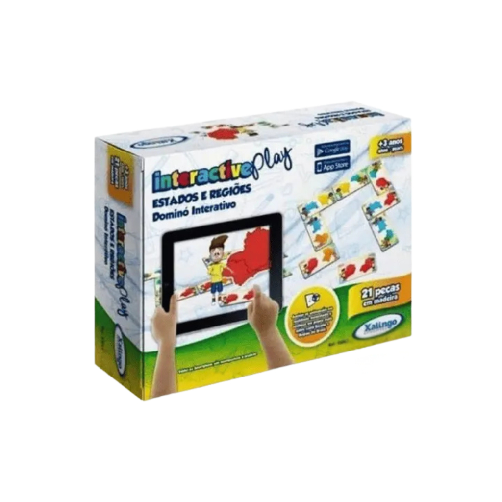 Interactive Play Jogo de Dominó Interativo Estados e Regiões 21 Peças - Xalingo 5324.2