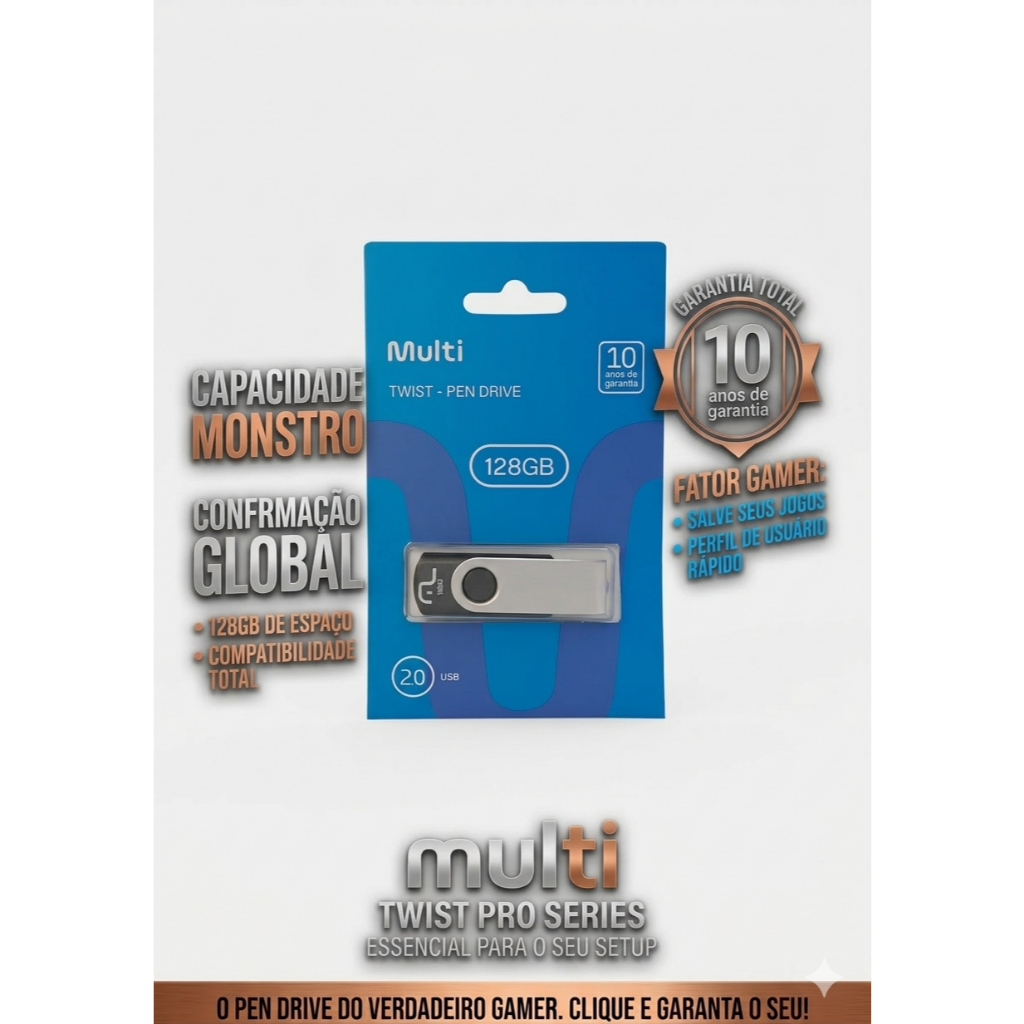 Pendrive Multilaser Twist 128GB