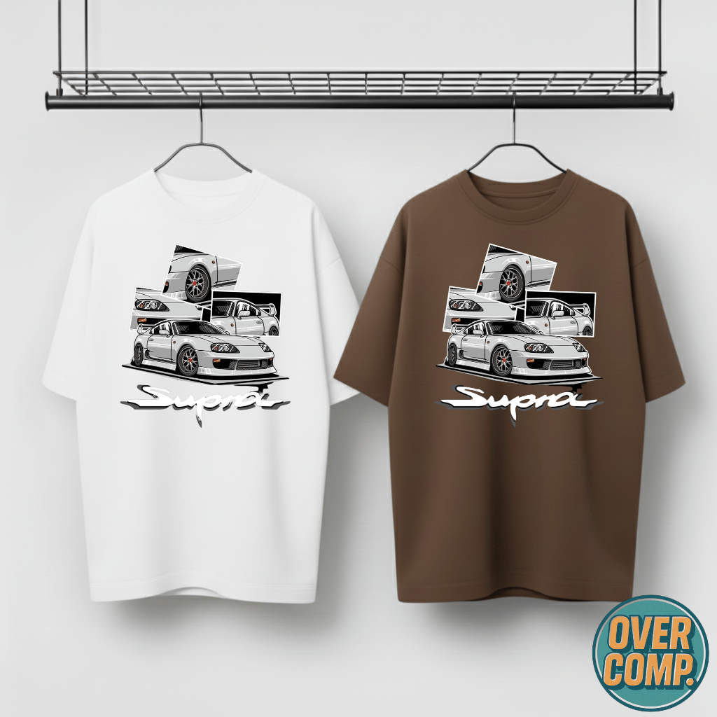 kit 2 Camisetas Oversized Toyota Supra A80 EST FRONTAL JDM Carro Estampa Exclusiva Drift Streetwear