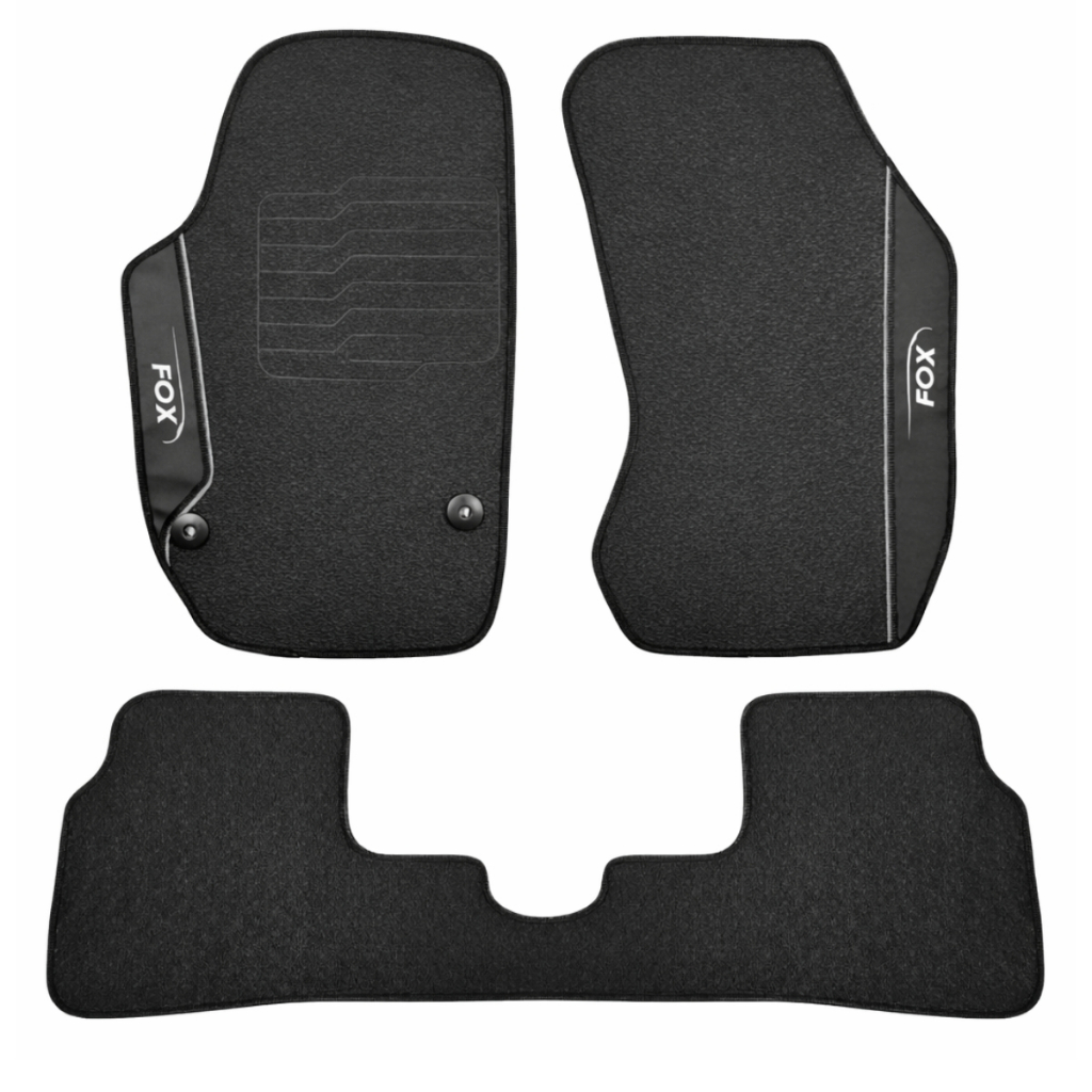 Jogo Tapete Fox 2014 15 a 2016 Automotivo Emborrachado Impermeável Premium 3pçs cor preta
