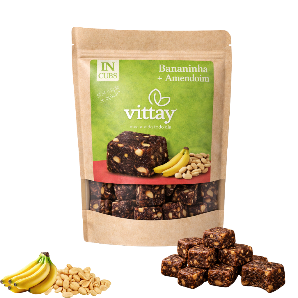 Bananinha cremosa com Amendoim Sem adição de açúcar e lactose Vittay - doce de banana INbCUBS
