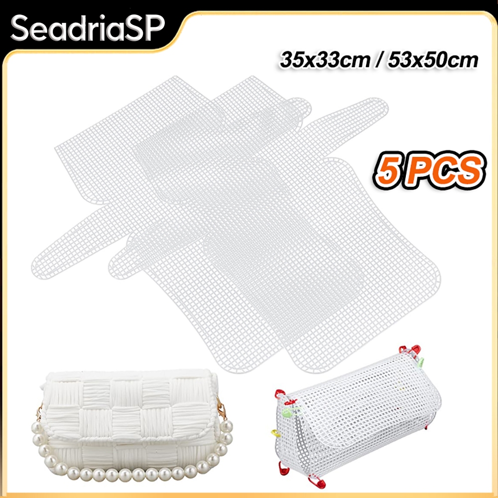 Base para Bolsa de Crochê | Kit 5 Peças | Estrutura Interna em Tela | 35x33cm e 53x50cm