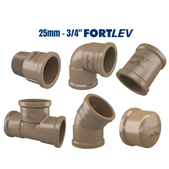 Cotovelo, Luva, Te, Curva, Adaptador, Caps, Bucha Redução 25mm 3/4" Fortlev