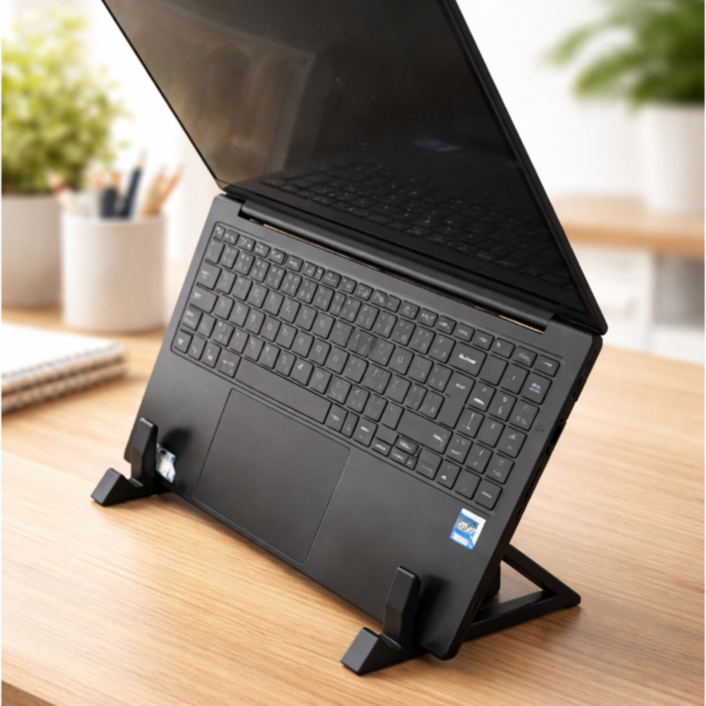 Suporte De Mesa Universal Para Notebook Alto 180º Aberto Cor Preto Branco