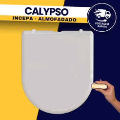 Tampa Assento Vaso Sanitário Almofadado Luxo Vaso Calypso Incepa Parafuso Vertical Cinza Claro Durín