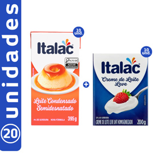 KIT 20 UNIDADES leite condensado italac 395g + creme de leite italac 200g em Oferta na Shopee