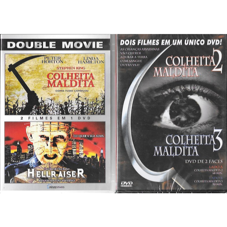 DVD: Trilogia Colheita Maldita + Hellraiser — renascido do inferno (dublado & legendado) terror