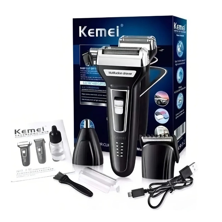 Maquina Barbear Kemei 3 Em 1 Nariz Barba Pelos e Corpo KM-6558 em Oferta na Shopee