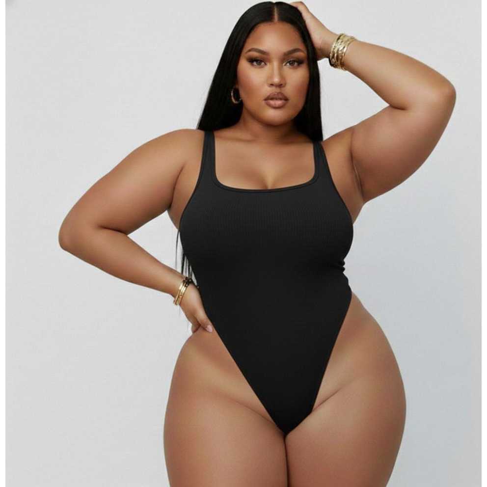 Body Maiô Feminino Regata Alça Larga Plus Size Canelado Moderno Estiloso Direto Da Fábrica Promoção