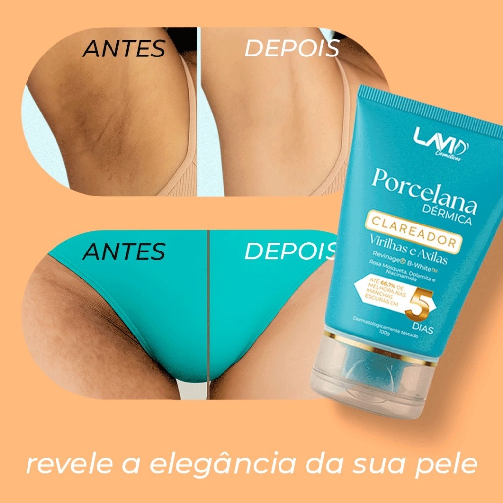 Clareador De Axilas e Virilhas porcelana dermica 100g - LAVID