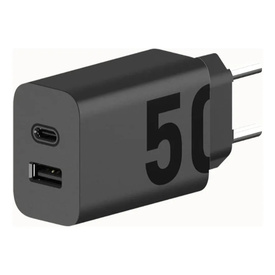 Carregador De Parede Motorola Turbo Power Duplo 50w Sem Emb Tipo C e USB-A