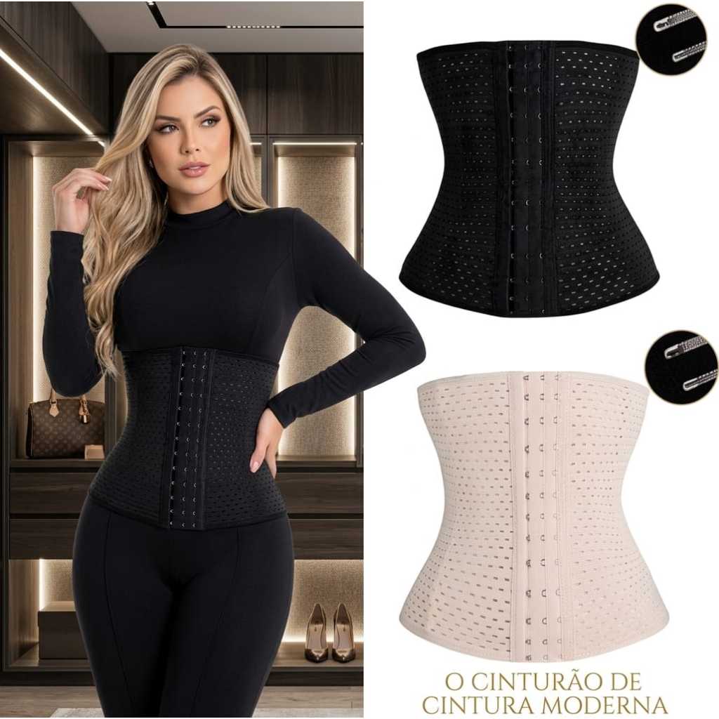 Cinta Modeladora Feminina Elastique – Reduz Medidas, Afina a Cintura e Define o Abdômen em Oferta na Shopee