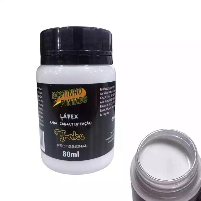 LÁTEX PARA CARACTERIZAÇÃO | 80ML | MAQUIAGEM ARTÍSTICA PROFISSIONAL | FAKE | PEGADINHA | COLA BRANCA | FESTA FANTASIA
