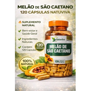 Melão de São Caetano 120 Cápsulas Natuviva Original em Oferta na Shopee