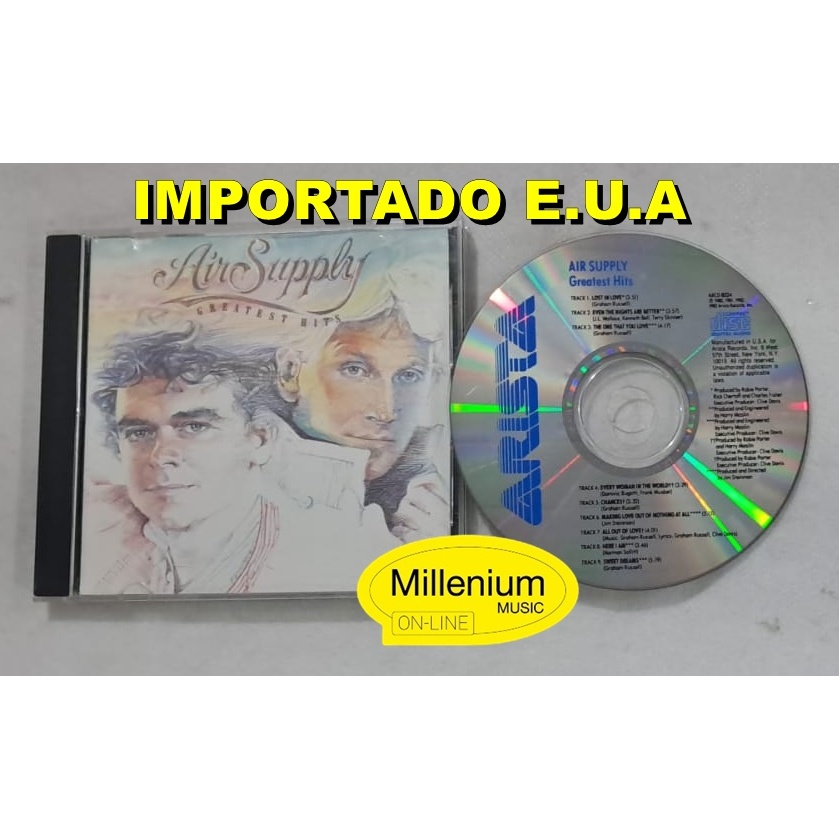 CD Air Supply  Greatest Hits 1984 Importado E.U.A Original Gravadora Colecionador Ótimo Estado