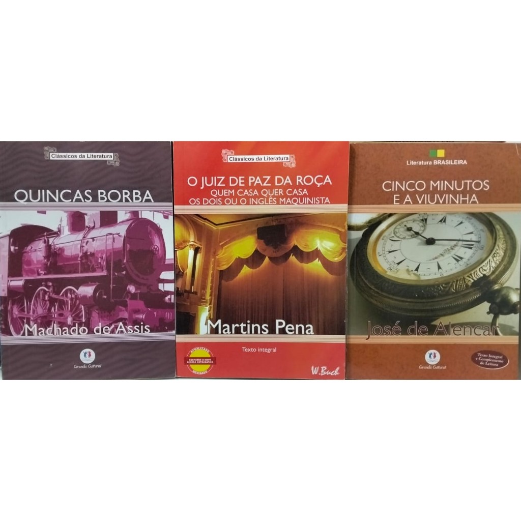 (TRÊS LIVROS) CINCO MINUTOS E A VIUVINHA/O JUIZ DE PAZ DA ROÇA/QUINCAS BORBA-CLÁSSICOS DA LITERATURA