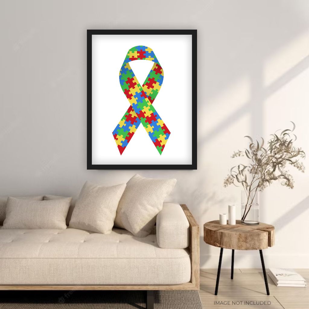 Quadro Decorativo Autismo quebra cabeça símbolo do autismo AT12