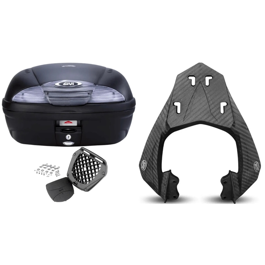 KIT BAU 45L MONOLOCK SIMPLY GIVI FUME E450NT + BAGAGEIRO SCAM Fazer 250 Scam Fiberforce Fz25 2024