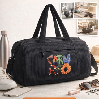 Mala feminina esportiva de mão de grande capacidade resistente alça de ombro e transversal em veludo em Oferta na Shopee