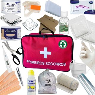 Kit Primeiros Socorros Modelo CIPA Tamanho Médio com Logo Portátil Prático Empresas Escolas