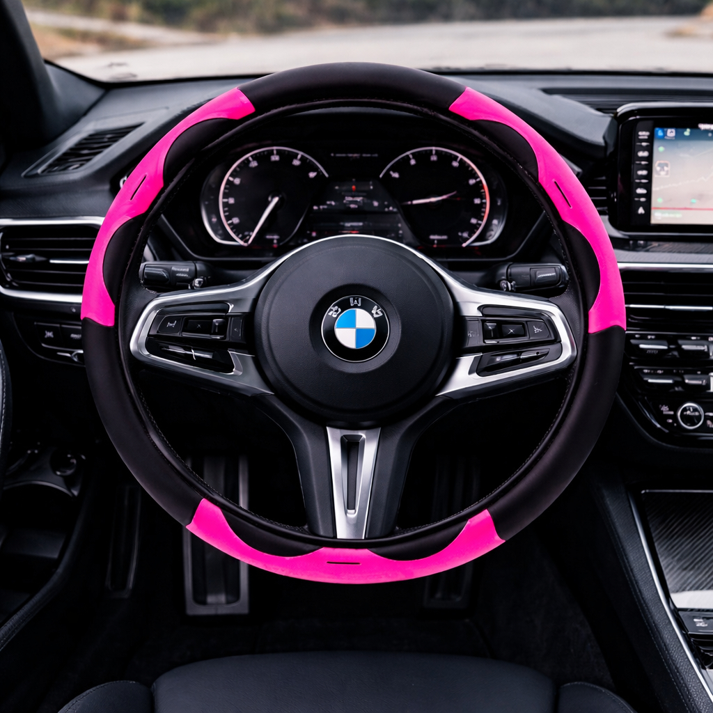 Capa de volante automotivo feminina rosa sport em Oferta na Shopee