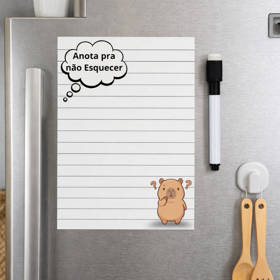 Lousa Magnética para Geladeira Anotações Planner Organizador Prático Lembretes + Caneta Quadro Branco Apagador com Imã