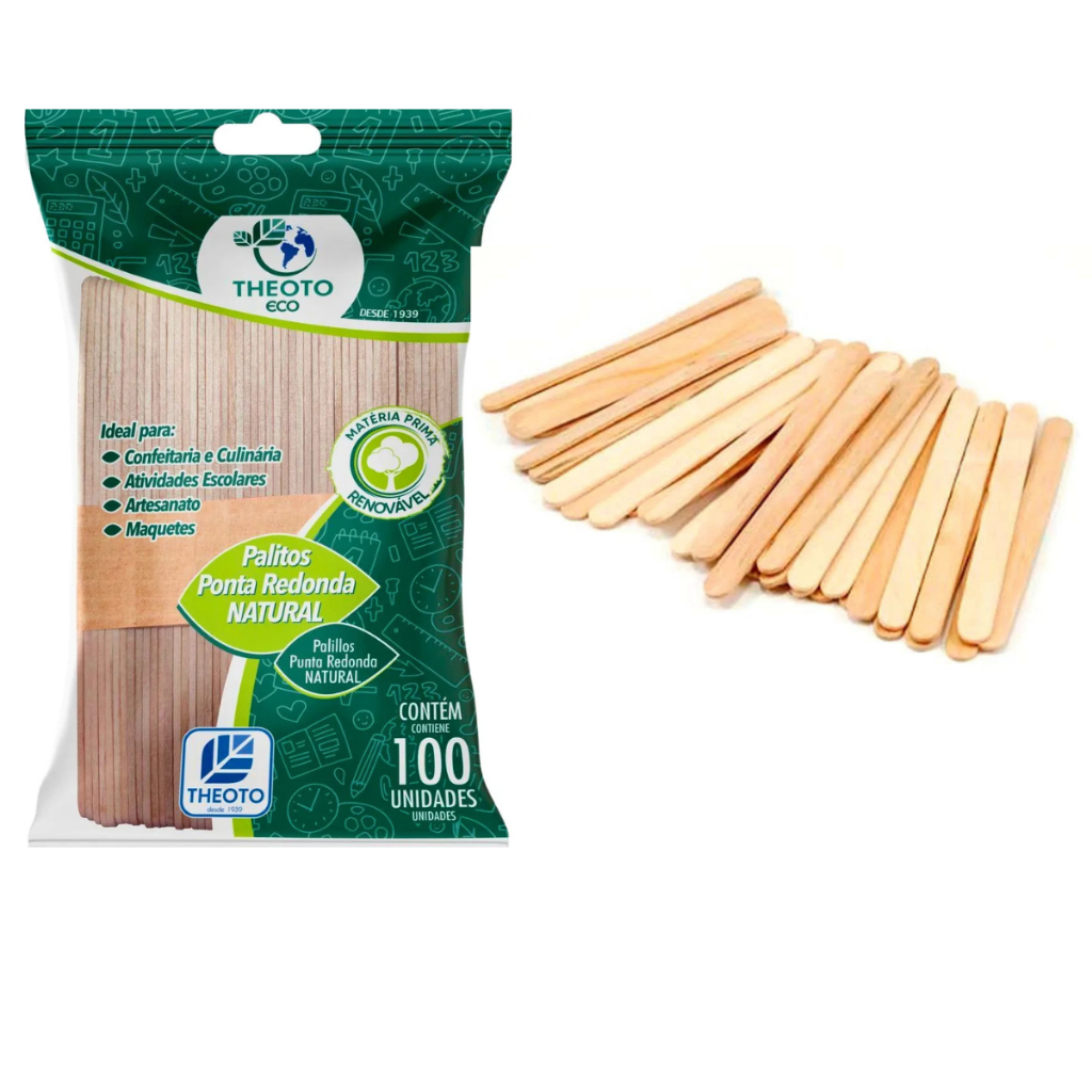 Palitos de Sorvete Pacote Picolé Artesanato Theoto em Oferta na Shopee