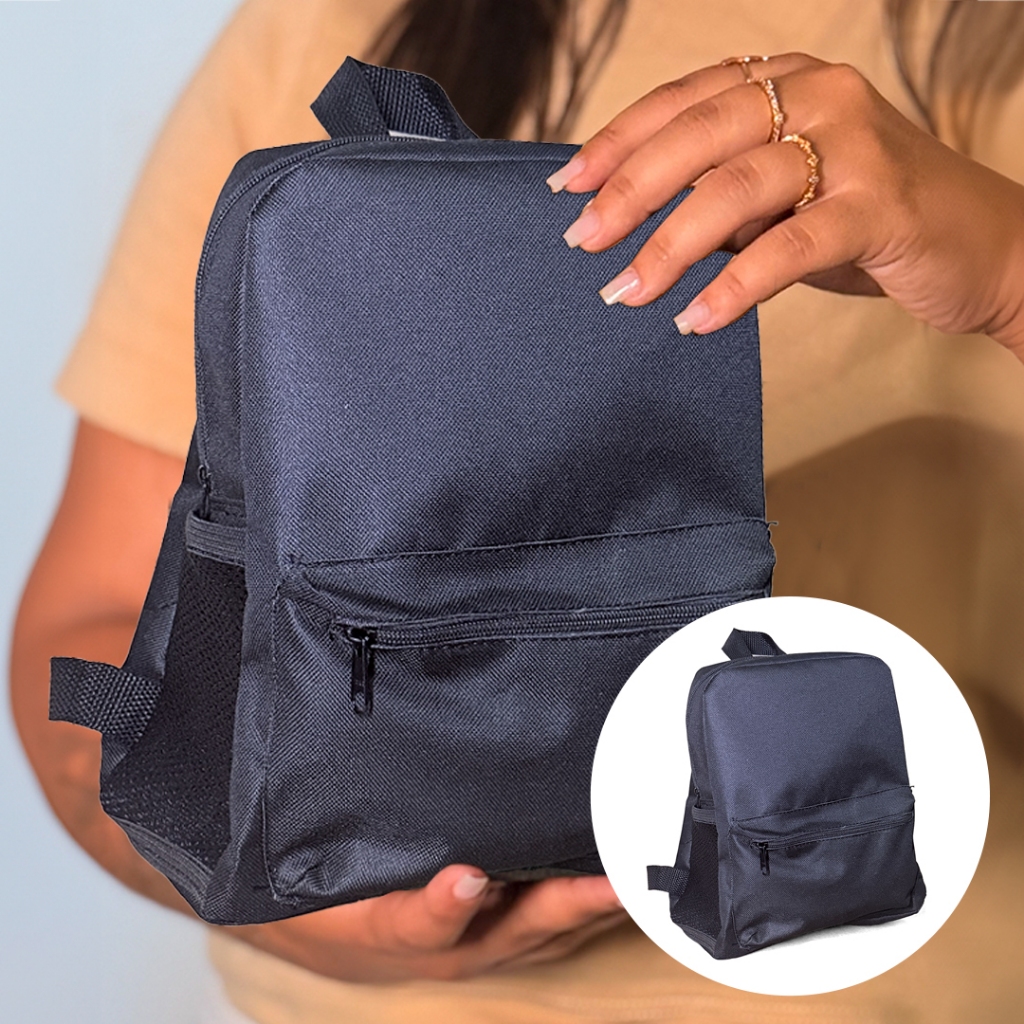 Mochila Bolsa Basica Escolar Preta Infantil Unissex