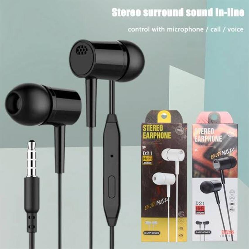 Kit Fone De Ouvido D21 10 a 20 Unidades Com Fio P2 Microfone Para Celular Notebook PC Uso Diário