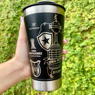 Copo Térmico Personalização em 360 Graus BOTAFOGO 473 ML Personalizado Time em Oferta na Shopee