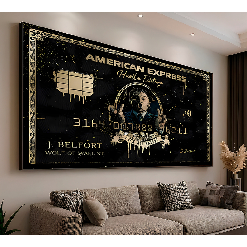 Quadro Decorativo American Express Lobo De Wall Street Milionário