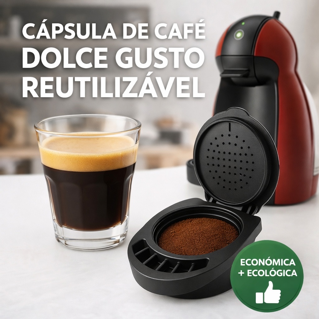 Cápsula Reutilizável para Café Compatível Dolce Gusto | Adaptador Suporte Café em Pó