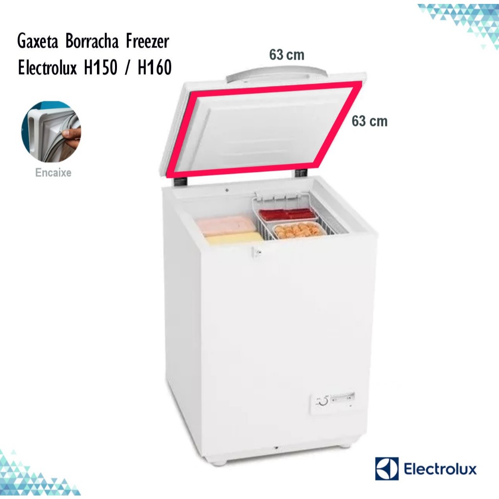 Borracha Gaxeta Electrolux Prosdócimo H150 H160 Freezer Horizontal - 63x63cm