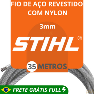 Fio de Aço Revestido com Nylon de 3mm - Para Roçadeira em Diversas Medidas 35, 30, 25, 15, 10 e 5 Metros - Stihl em Oferta na Shopee