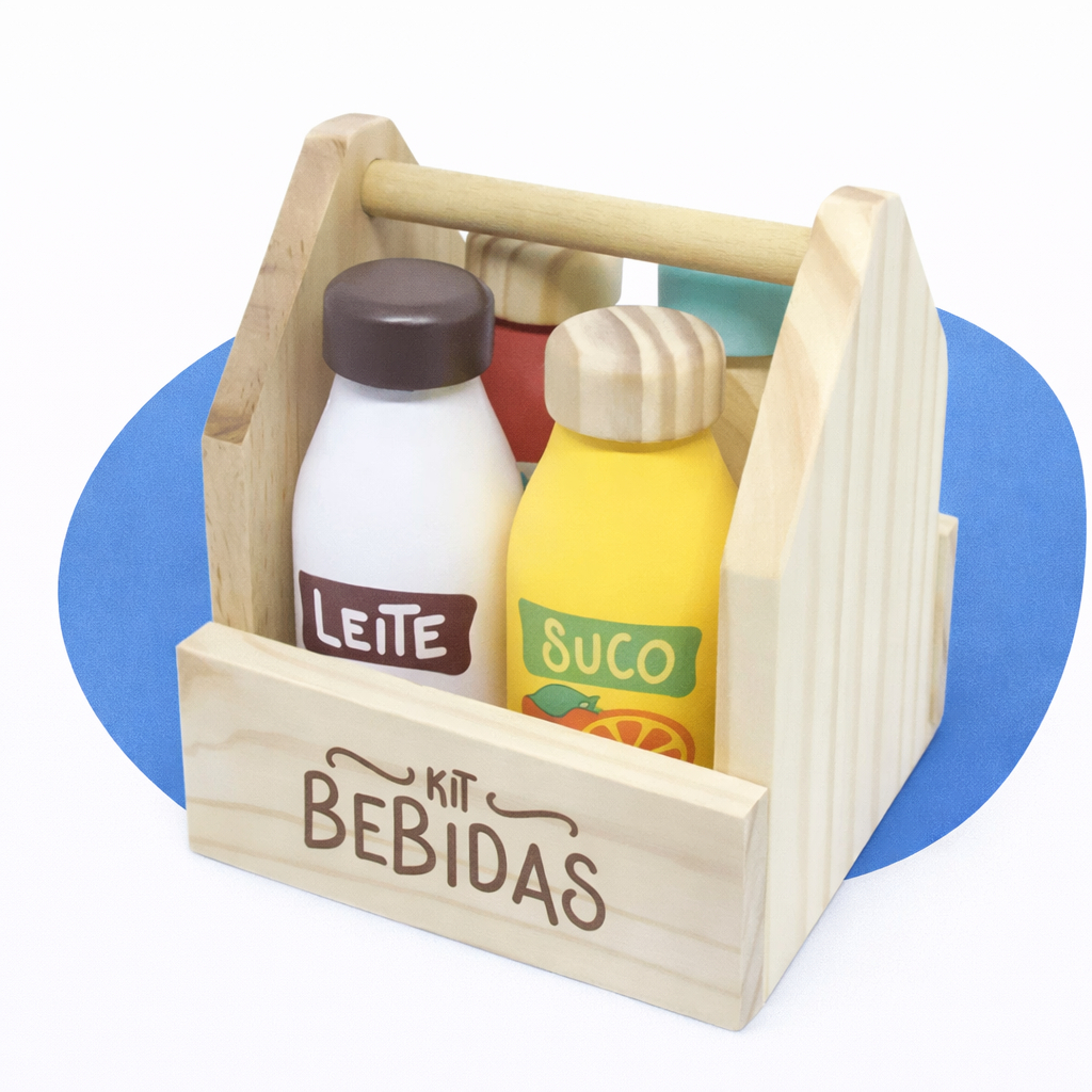 Bebidinhas Madeira Brincadeira Criativa Pedagógico Infantil Faz de Conta Comidin