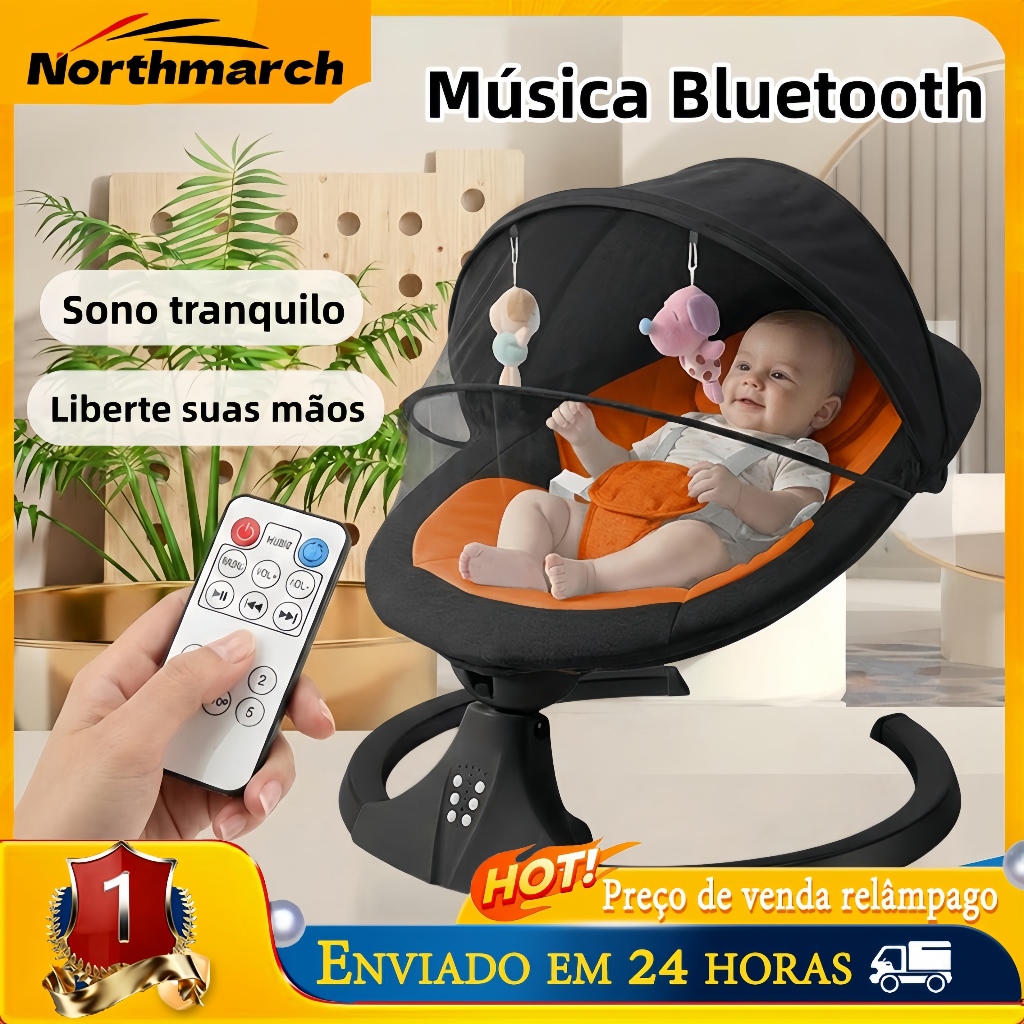 Cadeira De Balanço Para Bebê Cadeira de descanso para bebê Com música Cadeira balançante