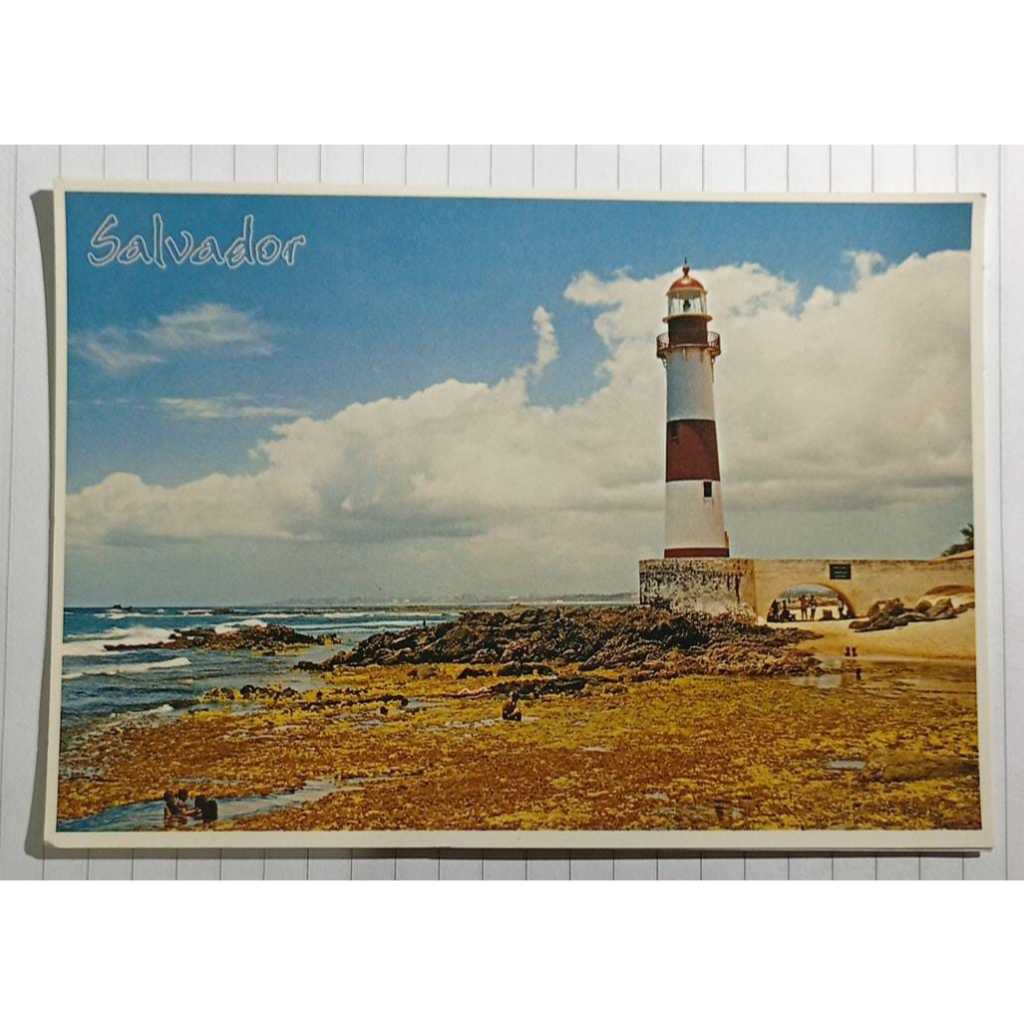 Cartão Postal Salvador BA Farol de Itapuã Praia Vinicius Moraes Dorival Caymmi Brasil Turístico Brascard