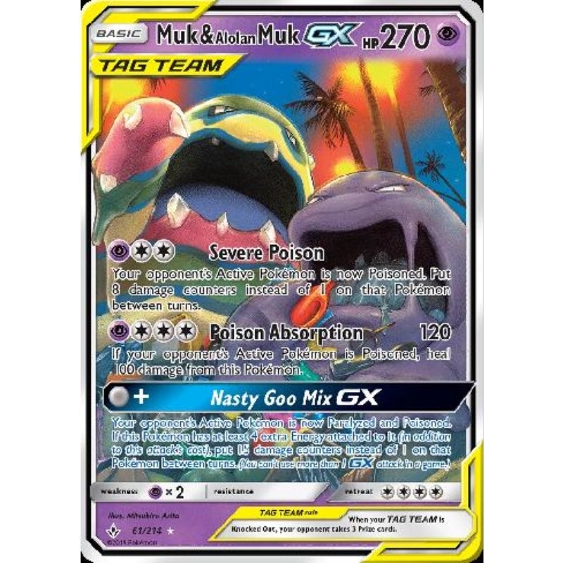 Carta Pokémon Muk e Muk de Alola GX Original Copag