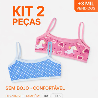 kit Top Sutiã Infantil Menina Moça Confortável Cropped Sem Bojo Barato Mocinha escolar roupa íntima em Oferta na Shopee
