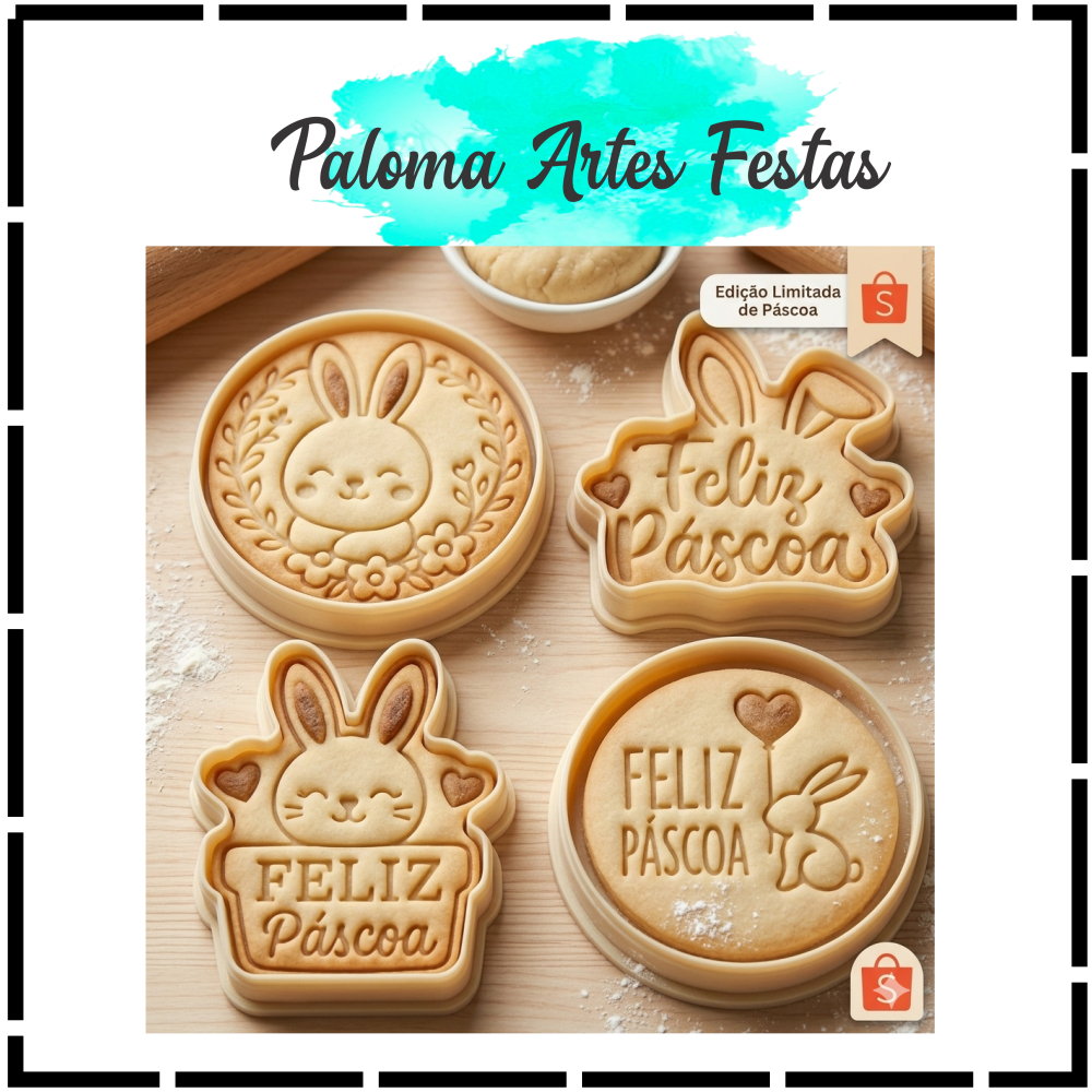 Cortadores Páscoa  Kit Feliz Páscoa  biscoitos de pascoa Pasta Americana Biscuit Marcador 6cm
