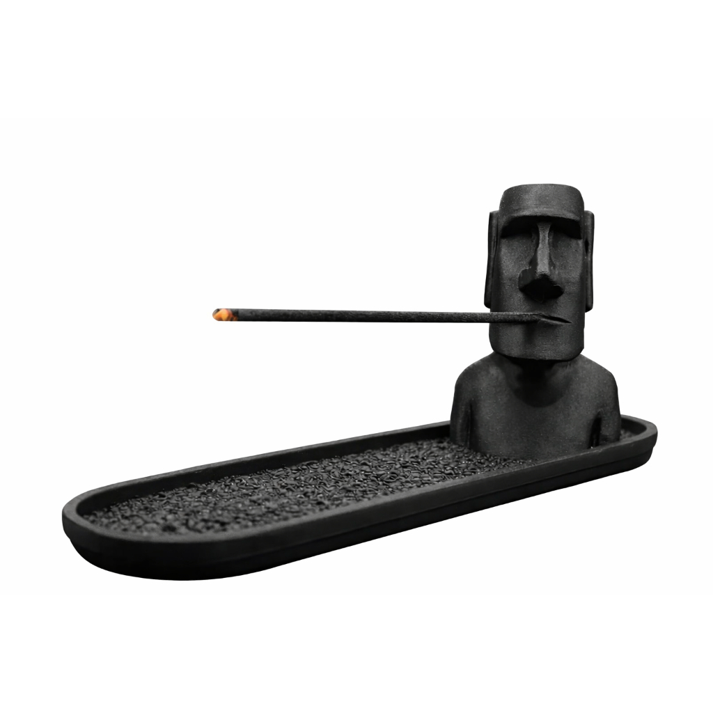 Imagem Porta Incenso Moai – Estátua Ilha de Páscoa Decorativa | Estilo Zen para Sala e Ambiente Relaxante Clean lindo
