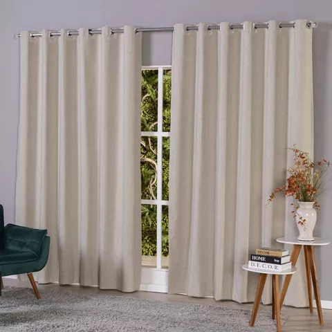 Cortina 100% Blackout Linho 4,00 x 2,30/2,50/2,80 Para Sala e Quarto Premium