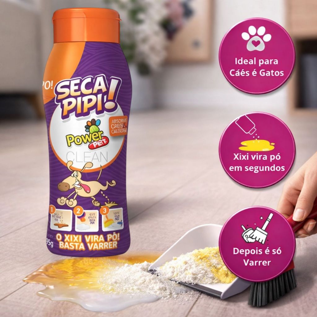 Seca Pipi Xixi Pó Higênico Power Pet´s Cães e Gatos 250g em Oferta na Shopee