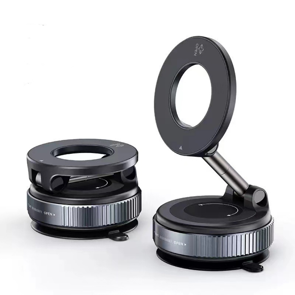 Suporte Magnético de Telefone Dobrável, Ajustável 360° para Carro, Montagem a Vácuo para Celular