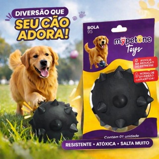 Bola Cravo Maciça Resistente para Cachorro - 75mm 85mm 95mm - Mypetone - Black em Oferta na Shopee