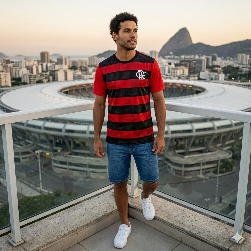 Camisa Flamengo Rubro-Negro Original SHOUT Futebol  Camiseta