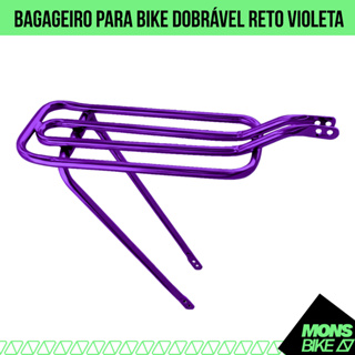Bagageiro Garupa Bike Bicicleta Aro 20 A 26 Aço Tubular Roxo Violeta em Oferta na Shopee
