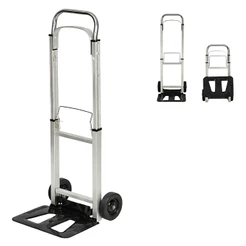 Carrinho De Carga Manual Dobrável 150kg Alumínio Reforçado Plataforma Portátil Transporte Multiuso
